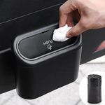 LIMBANI BROTHERS Car Trash Can with Lid, Mini Auto Dustbin Garbage Organizer with One Roll Plastic Trash Bag, Automotive Garbage Container Bin for Vehicle, Home, Office