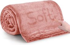 MOONLIGHT20015 Fleece Blanket Throws for Sofas - 400 GSM Pink Blankets Sofa Bed Throw Breathable, Cuddly, Fluffy & Warm (Pink, Queen (200 x 240 CM))