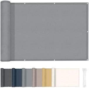 HENG FENG Balcony Privacy Screen 90x300cm PES, Windproof and UV-Protection Screening for Outdoor Fencing and Protection, Grey