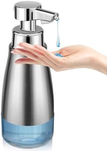 Blancel Automatic Soap Dispenser Touchless Stainless Steel Auto Liquid Hand Dish Soap Dispenser 3-Level Adjustable Hands Free Electric Silver Soap Dispenser Rechargeable for Kitchen Bathroom