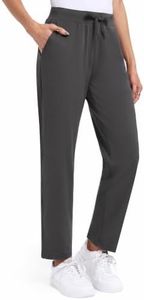 IESOCO Golf Pants for Women Ankle Dark Grey Pants Straight Leg with Pockets