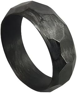 CORE CARBON RINGS - Handmade Ring Band - Men's or Women's Full Carbon Fiber Faceted/Hammered Ring, Matte Finish, Durable, Scratch Resistant, Waterproof, Sizes 4-16, Custom Band Widths