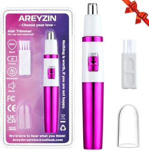 AREYZIN Nose Trimmer for Women Ladies Painless Ear and Nose Hair Trimmer for Men Eyebrow Facial Ear Hair Trimmer Nose Hair Clippers Professional, Waterproof, Dual-Edge Blade, Purple