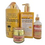 Golden Glow Intensive Half Cast Body Lotion 500ml + Body Wash 1000ml + Serum 100ml + Face Cream 60ml with spf55 4 in 1 Set