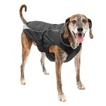 Kurgo North Country Dog Coat, Cold Weather Dog Jacket, Water-Resistant, Fleece-Lined, Includes LED light, Large-Black