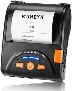 MUNBYN Bluetooth Receipt Printer, 58mm Mini Wireless POS Receipt Printer 2" Mobile Thermal Printer Leather Belt Printer Small Business Restaurant, Sales ESC/POS, Portable Receipt Printer for Android