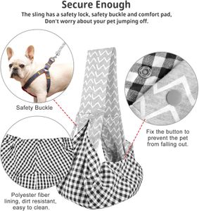 CUBY Dog Sling Carrier – Striped Grey Pet Shoulder Bag