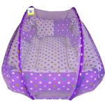 Toddylon Baby Bed Bedding Set For New Born Baby | Bed Mattress | Mosquito Net | Neck Pillow | Sleeping Nest | Cotton | Travel Bed | Essentials | Toddlers | Infants | Baby Boy Girl (0-12 Months) Purple