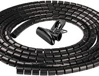 Cable Tidy Sleeves, Cable Management Wire, Flexible Spiral Cable Cover Protector Organiser for PC TV Computer Printer Cables etc for Home and Office, ∅13mm 5.6ft 67'' (1.7m Cable Tidy Kit, Black)