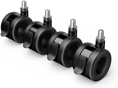 FITUEYES Design TV Cart Wheel Stem Caster Wheels Fit M8 Screw Threads, Casters Set of 4 with Brake and 360-degree Swivel for Furniture and Cart, Up to 80KG Capacity