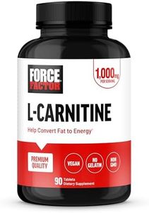 FORCE FACTOR L-Carnitine Supplement, L Carnitine Tartrate 1000mg Capsules to Convert Fat Into Energy, Support Muscle Recovery, and Boost Exercise Performance, Vegan, Non-GMO, 90 Tablets