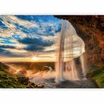 murando Photo Wallpaper Waterfall 400x280 cm / 158"x110" Non-Woven Premium Art Print Fleece Wall Mural Decoration Poster Picture Design Modern Landscape Cascade Nature Panorama Sunset c-B-10004-a-a