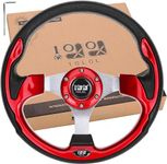 10L0L Golf Cart Steering Wheel, Generic of Most Golf cart EZGO Club Car Yamaha (style1 red)