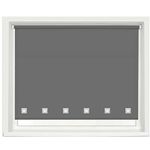 100% Polyester Square Eyelet Trimmable Daylight Roller Blinds (120cm Wide x 165cm Drop, Charcoal Grey)