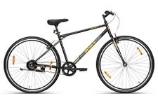 Unisex Ninety One Hellfire 700C Hybrid Rigid Single Speed Cycle in 29" Wheel Size With Extra Slim Tyres, Black ,19 Inches