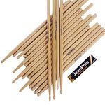 JeanPole Drum Sticks American Oak 5A Durable Drumsticks For Rock, Pop, Jazz (Two Pairs)