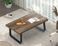 HSH Farmhouse Coffee Table, Modern Simple Oak Center Table, Industrial Minimalist Rectangle Living Room Table, Wood and Metal Small Coffee Tea Table for Home Office Bedroom Kitchen, Rustic Oak, 39 in