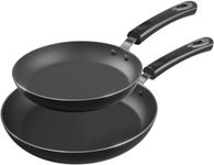 KICHLY Non Stick Frying Pan Set - 2 Pcs Induction Hob Pan Set - Professional Chefs Pan Sets Non Stick - Kitchen Cookware Induction Frying pan 28cm and 20cm (Grey, 1 Set of 2)