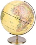 Exerz 12" World Globe Antique Globe Metal Arc and Base Bronzed colour - Educational/Geographic Earth Globe - Modern Map in Vintage Color