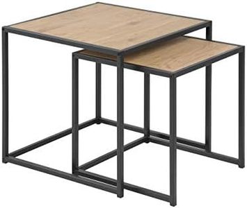 Amazon Basics Martin Quadrato Set di tavolini sovrapponibili, tavolino lato divano, effetto quercia, confezione da 2, 50 x 50 x 45 cm (Lu x La x A) (In precedenza marchio Movian)