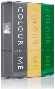 Colour Me Silver Sport/Gold Homme/Green - Triple Pack, Fragrance for Men, 3 x 50ml Eau de Parfum, by Milton-Lloyd