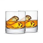 LUXU Crystal Whiskey Glasses, 13oz Heavy Base Old Fashioned Rocks Glasses - Lowball Bar Glasses for Bourbon, Scotch Whiskey, Cocktails, Cognac - Large Cocktail Tumblers Set of 2