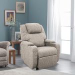 Kosmocare Power Lift Infinite Positions Zero Gravity Recliner Chair with 3 German Motors |Recliner Sofa 1 Seater |Overstuffed Design | Sofa Chair for Elderly- Coffee | Water-Repellant Fabric