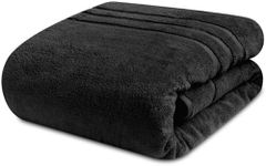 Towelogy Extra Large Bath Towels for Adults 90x140cm 100% Egyptian Cotton Zero Twist Absorbent & Super Soft Hotel Quality | Ecofriendly Oeko-Tex Certified (Noir, 1)
