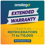 Onsitego 1 Year Extended Warranty for Refrigerators (Rs. 1 to Rs. 15000) For B2B (Email Delivery in 2 Hours)