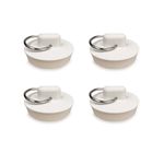 1-7/8"(46mm-49.6mm) White Drain Stoppers, Bath Sink Plug, Rubber Seal Plugs Covers Caps with Hanging Ring for Bathtubs, Kitchen Sinks, Hand Basins, 4Pcs