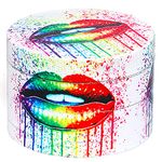 Spespo Herb Grinder, Large Spice Grinder 63mm(2.5 inch),4 Layers Full Color Painting Metal Grinder with Pollen Scraper (Lip Design)