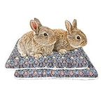 Amakunft 2 Pcs Guinea Pig Bed Mat Washable, Rabbit Winter Bed Pad for Indoor, Warm Small Animal Bed Mattres, Fleece Sleeping Pad for Bunny, Rat, Hedgehog, Chinchilla (Stars, Large)