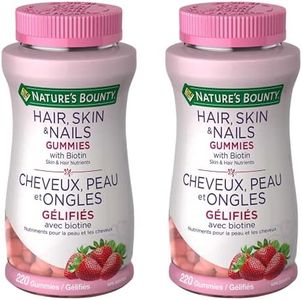 Nature's Bounty Hair, Skin & Nails Gummies with Biotin - 220 Gummies x 2 Pack - Total 440 Gummies