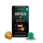 Coffeeza Assorted Box of 10 Coffee Capsules – Classico, Intenso, Cremoso, Forte, and Mysore Nuggets