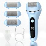 MEDTECH® Revive Rechargeable Callus Remover | Electric Foot Scrubber for Dead Skin Removal | 3 Crystal Quartz Heads for Dead Skin Removal | Pedicure Machine for Home | Pedicure Kit For Women