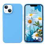 GUAGUA Case for iPhone 14, iPhone 14 Phone Cover Liquid Silicone Soft Gel Rubber Microfiber Lining Cover, Shockproof Protective Case for iPhone 14 6.1 Inch, Turquoise Blue