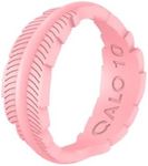 QALO Women's Rubber Silicone Ring, Serene Silicone Rubber Wedding Band, Breathable, Durable Engagement Silicone Ring, Pink, Size 7