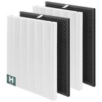 SAKEGDY 2 Sets 116130 Replacement Filter H Compatible with Winix 5500-2 Air Purifier and Model AM80, includes 2 True HEPA Filters + 2 Activated Carbon Filters, Compare to Part# 116130