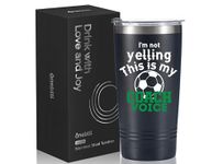 Onebttl Football Gifts for Men, Coach Gifts for Football Men, I'm Not Yelling, This is My Coach Voice, Football Lovers Travel Mug, 590ml, Black