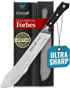 Cutluxe Butcher Knife – 10″ Bullnose Carving Knife, Forged High Carbon German Steel – Full Tang & Razor Sharp – Ergonomic Handle Design – Artisan Series