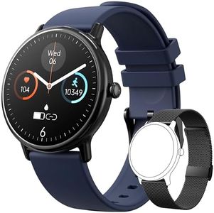 ZONEY Smartwatch Women Men with Bluetooth Call,1.43 Inch AMOLED HD Screen IP68 Fitness Activity Tracker Watch with Blood Pressure/Heart Rate/Blood Oxygen/Sleep Monitor 100+ Sports Modes (Blue)