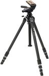 SLIK Professional 4 Tripod with PRO Head 3-Way Panhead - Supports 22.00 lb (9.980 kg), for Mirrorless/DSLR Sony Nikon Canon Fuji Cameras and More - Black (616-875)