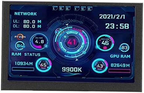 Mini écran IPS 5 Pouces, Moniteur HDD CPU RAM PC pour AIDA64, sous-écran D'affichage de la Température de L'ordinateur de Type C, Moniteur de Température D'ordinateur pour Boîtier D'ordinateur PC