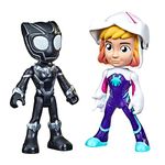 Spidey and His Amazing Friends Hero Reveal 2-Pack, Marvel Action-Figures, Mask-Flip Feature, Ghost-Spider and Black Panther, 3+ Years