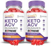 (2 Pack) Turbo Ripped Keto ACV Gummies Extreme 2000MG Turbo Ripped Keto Gummies Apple Cider Vinegar Formulated with Pomegranate Beet Juice Powder B12 Vegan Non GMO 120 Gummys