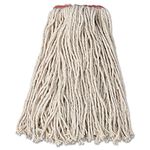 Rubbermaid Commercial Premium Cut-End Cotton Mop, 16-Ounce Size, 1-Inch Orange Headband, White (FGF11600WH00)