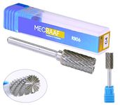 MECRAAF® Super Grade Carbide Rotary Burr Cutter |Double Cut| 6mm Shank (1/4") | Head Dia: 9.5mm|Die Grinder Bit|Cylindrical with end cut(CE4)|for Metal Wood Carving Engraving Polishing Drilling