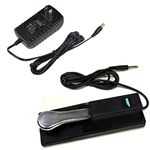 HQRP AC Adapter & Sustain Pedal compatible with Casio CTK-541 CTK-551 CTK-574 CTK-601 CTK-611 CTK-620L LK-300TV LK-90TV LK-94TV CTK-491 CTK-496 CTK-571 CTK-573 CTK-591 CTK-593 CTK-671 CTK-691 Keyboard