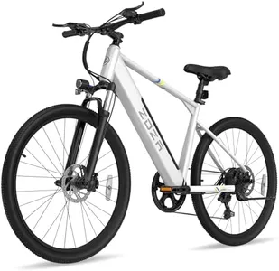 ZDZA Electric Bike, 1000W Peak Motor, 26” Electric Mountain Bike, 375Wh Removable Battery, 40 Miles Range & 20 Mph Step-Over Ebike for Adults, Electric Bicycle for Commute, 7 Speed (White)