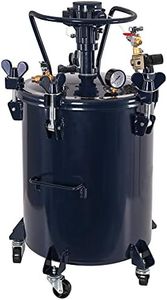 TCP Global 10 Gallon - 40 Liter Pressure Pot Paint Tank: Heavy Duty Solid Steel, Clamp on Lid with Air-Powered Mixing Agitator, Regulator & Pressure Gauge - Ideal for Large Volume Painting & Autobody